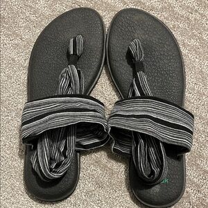 Sanuk Black Textured Footwear
